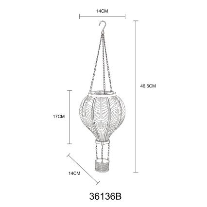 Globo 36136B - LED Κρεμαστό ηλιακό διακοσμητικό 20xLED/0,5W/3V IP44 αερόστατο