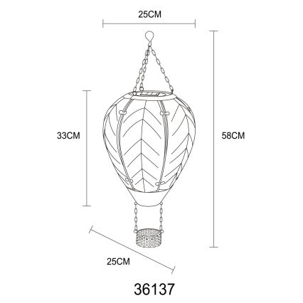 Globo - LED Κρεμαστό ηλιακό διακοσμητικό 24xLED/0,2W/3V IP44 Αερόστατο
