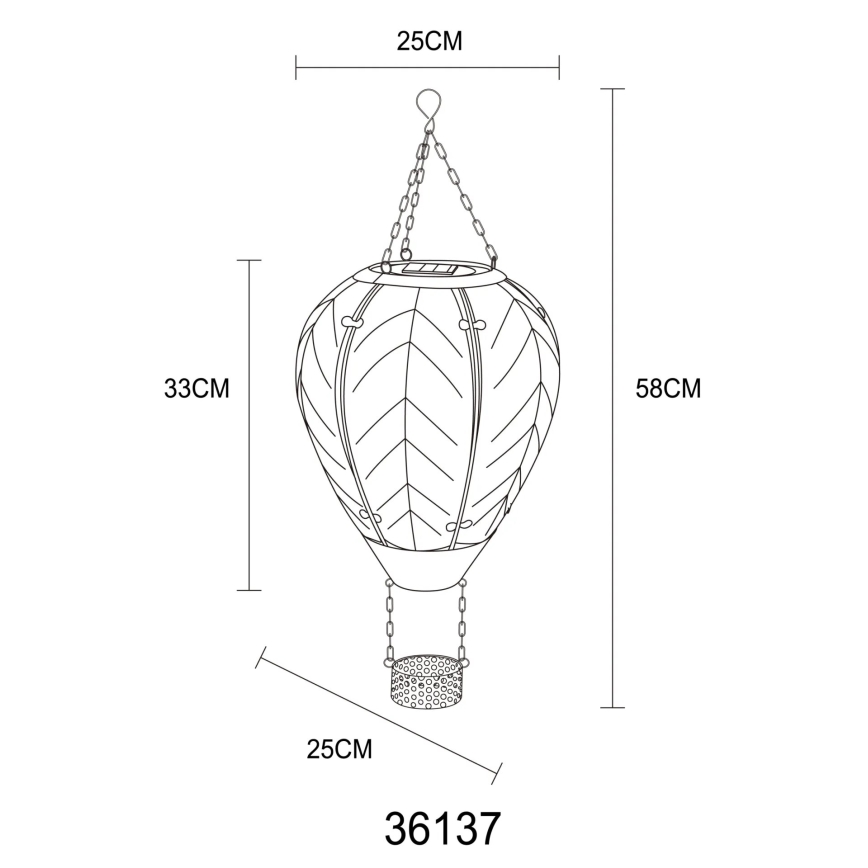Globo - LED Κρεμαστό ηλιακό διακοσμητικό 24xLED/0,2W/3V IP44 Αερόστατο