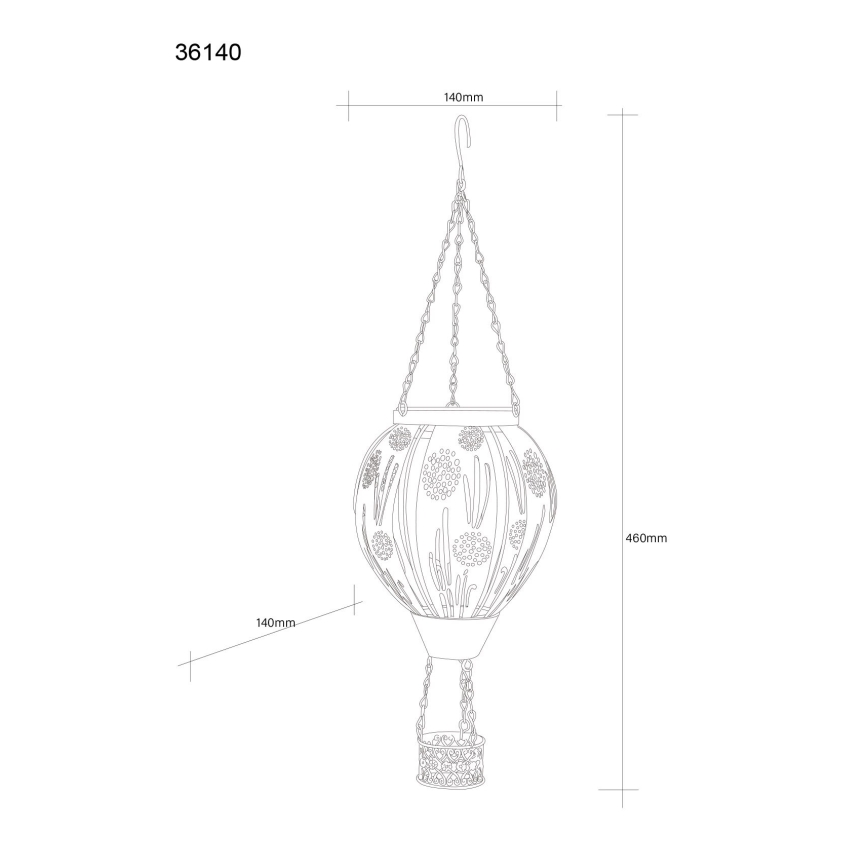 Globo 36140 - LED Κρεμαστό ηλιακό διακοσμητικό 12xLED/0,02W/3V IP44 αερόστατο