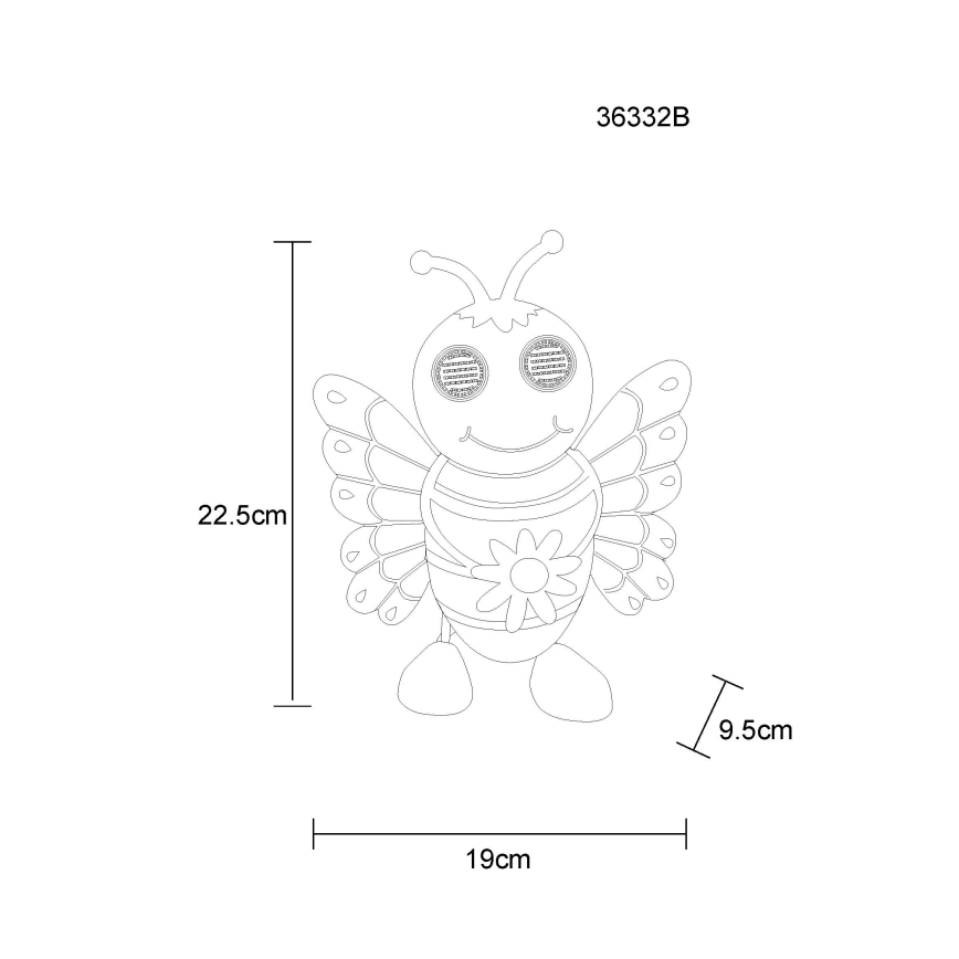Globo - LED ηλιακό φωτιστικό 104xLED/3V IP44 300 mAh μέλισσα