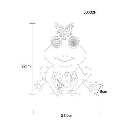 Globo - Ηλιακό LED φωτιστικό 104xLED/3V IP44 300 mAh βάτραχος