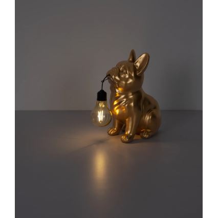 Globo - LED Ηλιακό φωτιστικό LED/3V IP44 300 mAh χρυσός σκύλος