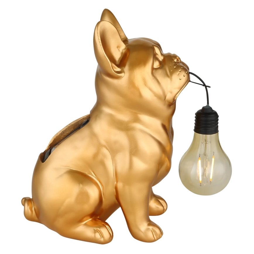 Globo - LED Ηλιακό φωτιστικό LED/3V IP44 300 mAh χρυσός σκύλος