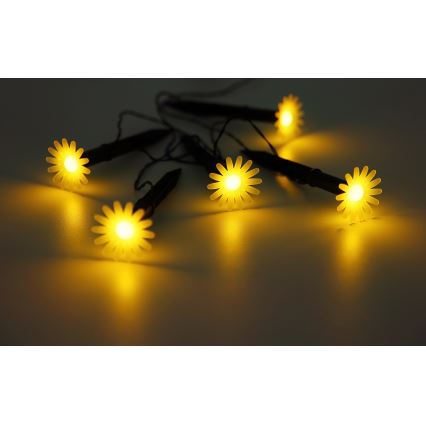 Globo - LED Ηλιακή γιρλάντα 5xLED/3V IP44 300 mAh 2,2 m λουλούδια