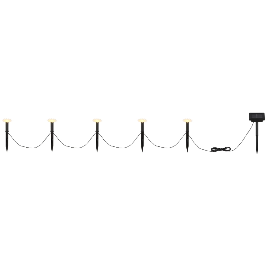 Globo - LED Ηλιακή γιρλάντα 5xLED/3V IP44 300 mAh 2,2 m λουλούδια