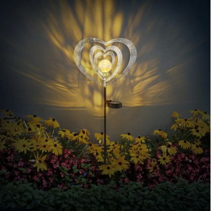 Globo - Ηλιακό φωτιστικό LED/3V IP44 300 mAh ασημί καρδιά