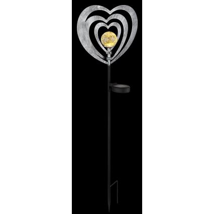 Globo - Ηλιακό φωτιστικό LED/3V IP44 300 mAh ασημί καρδιά
