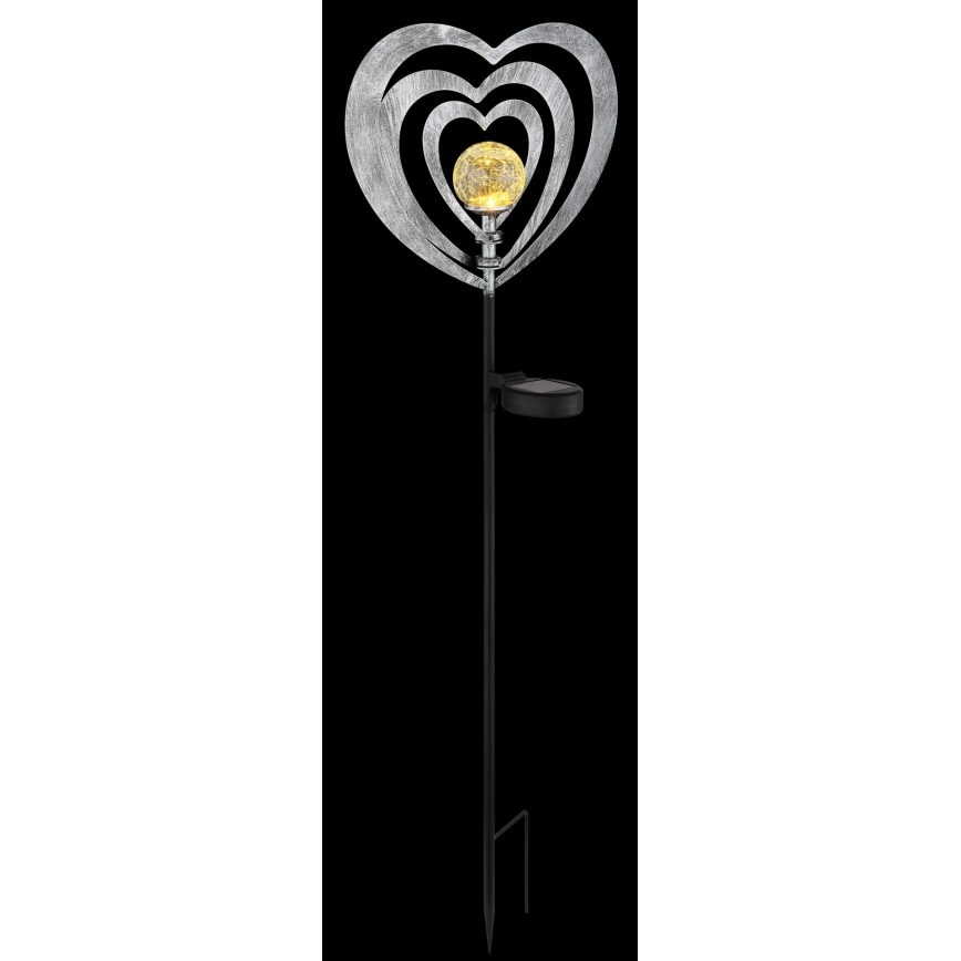 Globo - Ηλιακό φωτιστικό LED/3V IP44 300 mAh ασημί καρδιά