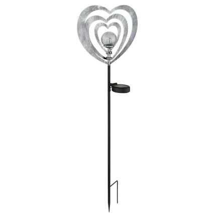Globo - Ηλιακό φωτιστικό LED/3V IP44 300 mAh ασημί καρδιά