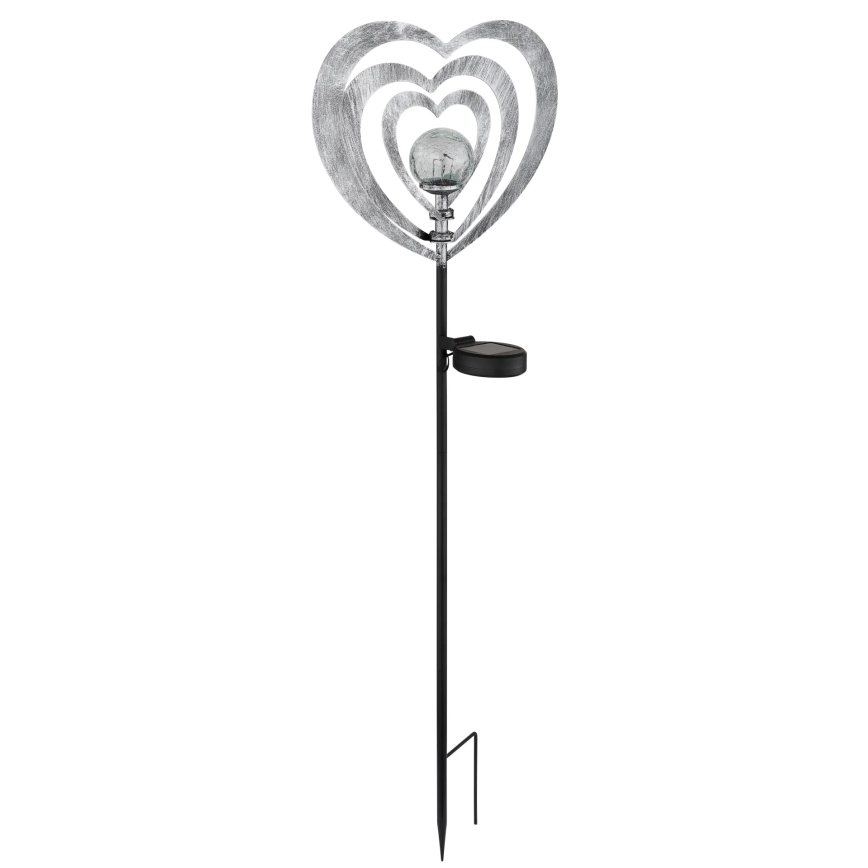 Globo - Ηλιακό φωτιστικό LED/3V IP44 300 mAh ασημί καρδιά