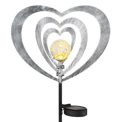 Globo - Ηλιακό φωτιστικό LED/3V IP44 300 mAh ασημί καρδιά