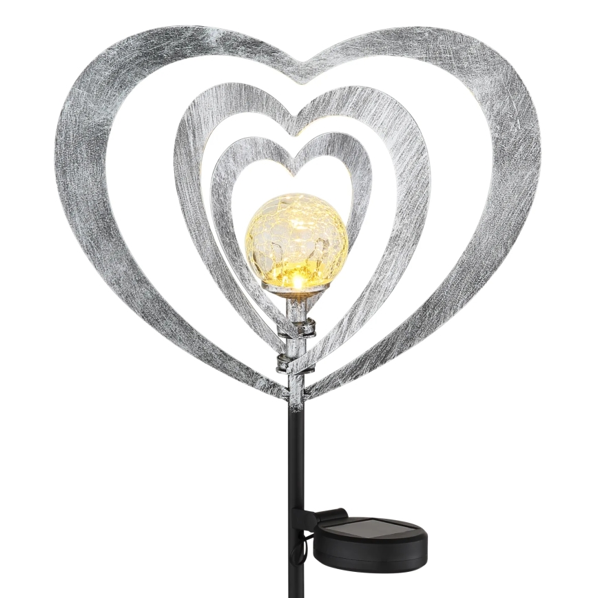 Globo - Ηλιακό φωτιστικό LED/3V IP44 300 mAh ασημί καρδιά