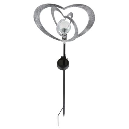 Globo - Ηλιακό φωτιστικό LED/3V IP44 300 mAh ασημί καρδιά