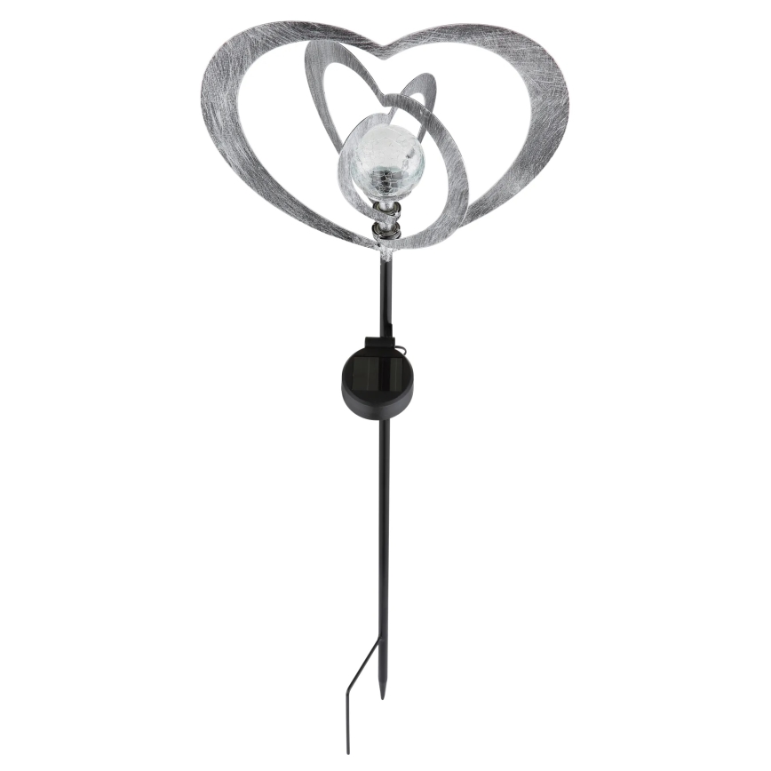 Globo - Ηλιακό φωτιστικό LED/3V IP44 300 mAh ασημί καρδιά