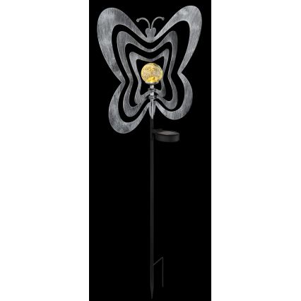 Globo - Ηλιακό LED φωτιστικό LED/3V IP44 300 mAh, ασημένια πεταλούδα