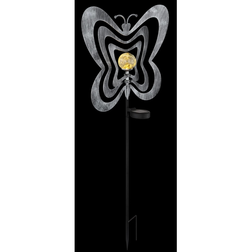 Globo - Ηλιακό LED φωτιστικό LED/3V IP44 300 mAh, ασημένια πεταλούδα