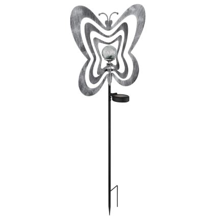 Globo - Ηλιακό LED φωτιστικό LED/3V IP44 300 mAh, ασημένια πεταλούδα