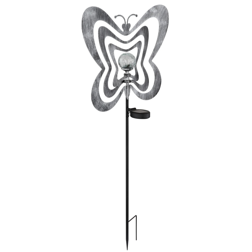 Globo - Ηλιακό LED φωτιστικό LED/3V IP44 300 mAh, ασημένια πεταλούδα