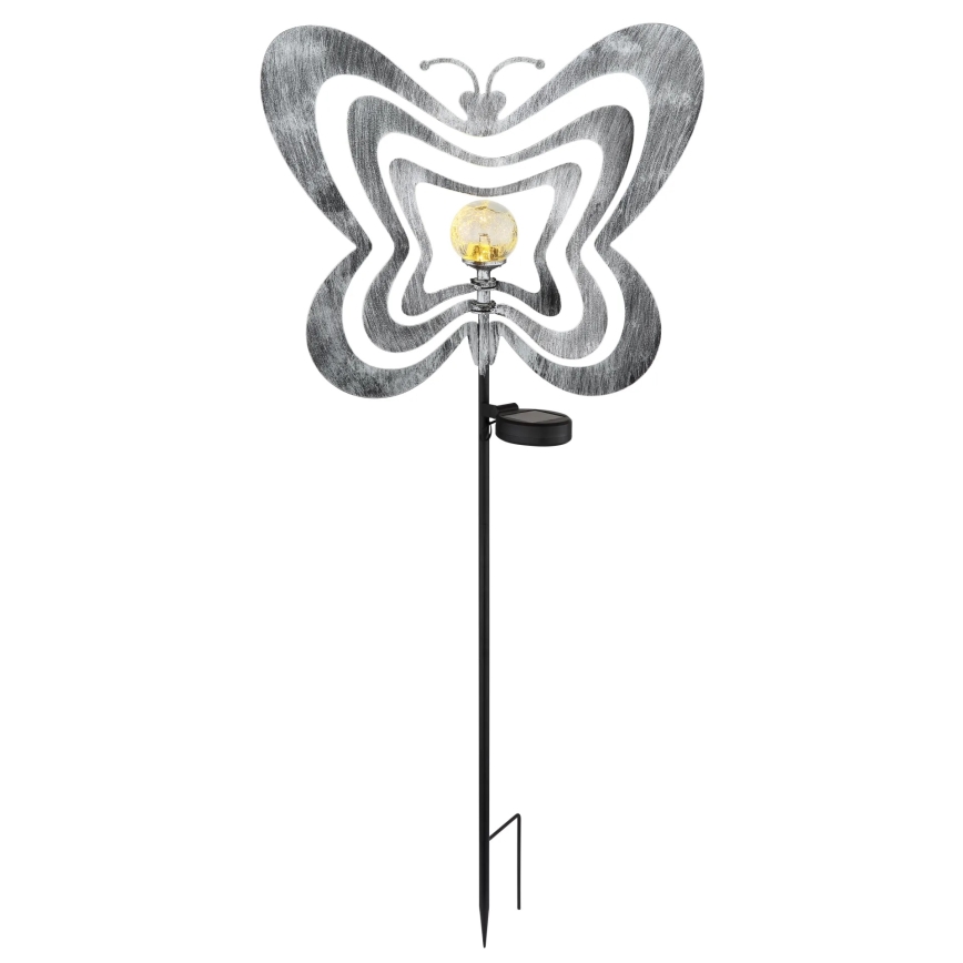 Globo - Ηλιακό LED φωτιστικό LED/3V IP44 300 mAh, ασημένια πεταλούδα