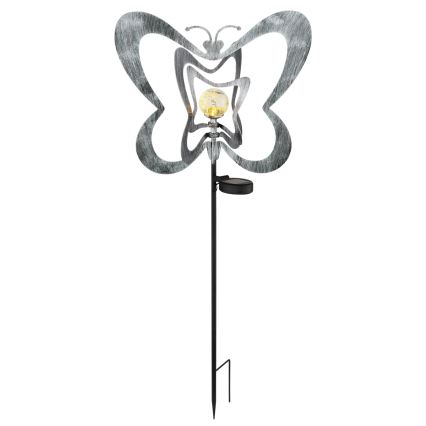 Globo - Ηλιακό LED φωτιστικό LED/3V IP44 300 mAh, ασημένια πεταλούδα