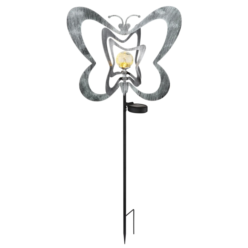 Globo - Ηλιακό LED φωτιστικό LED/3V IP44 300 mAh, ασημένια πεταλούδα