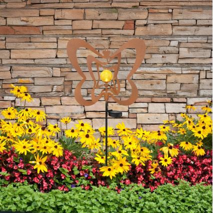 Globo - LED ηλιακό φωτιστικό LED/3V IP44 300 mAh σκουριασμένη πεταλούδα