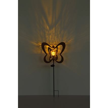 Globo - LED ηλιακό φωτιστικό LED/3V IP44 300 mAh σκουριασμένη πεταλούδα