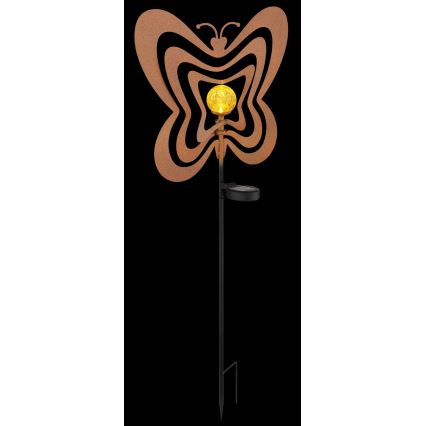 Globo - LED ηλιακό φωτιστικό LED/3V IP44 300 mAh σκουριασμένη πεταλούδα