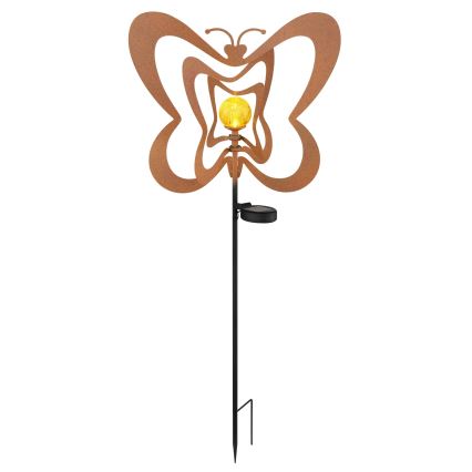 Globo - LED ηλιακό φωτιστικό LED/3V IP44 300 mAh σκουριασμένη πεταλούδα