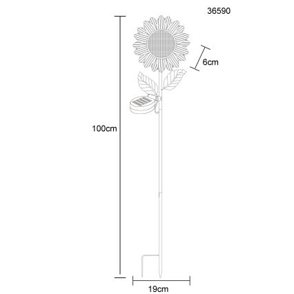 Globo - LED ηλιακό φωτιστικό 200xLED/3V IP44 600 mAh λουλούδι
