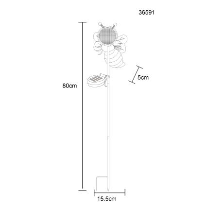 Globo - Ηλιακό LED φωτιστικό 200xLED/3V IP44 600 mAh μέλισσα