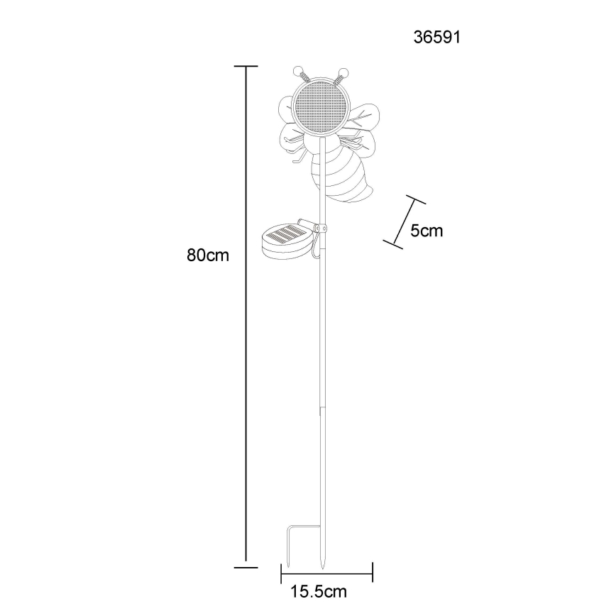 Globo - Ηλιακό LED φωτιστικό 200xLED/3V IP44 600 mAh μέλισσα
