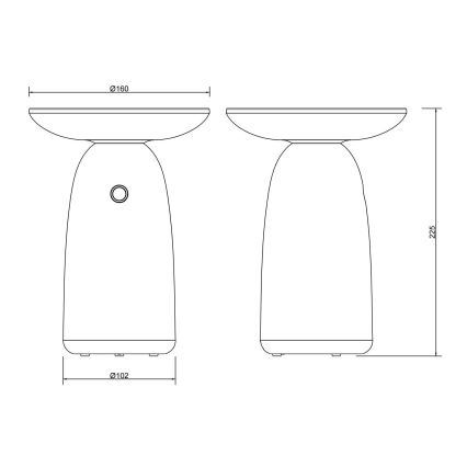 Globo - LED Dimming ηλιακό αφής φωτιστικό LED/10W/3,7V IP54 μαύρο
