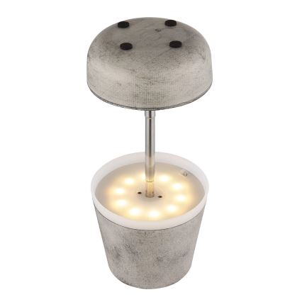 Globo - Ηλιακό φωτιστικό LED 10xLED/0,06W/3V IP44 800 mAh γκρι