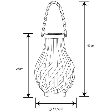 Globo - LED Ηλιακό φωτιστικό LED/0,06W/3V IP44 μπαμπού