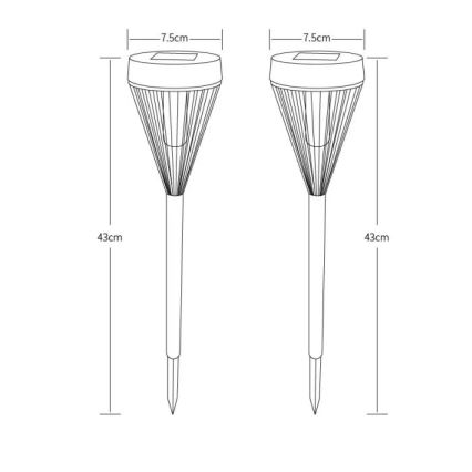 Globo - ΣΕΤ 2x Ηλιακή λάμπα LED LED/0,1W/1,2V IP44