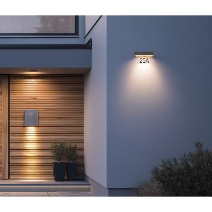Globo - Ηλιακή LED πινακίδα αριθμού κατοικίας LED/6W/3,7V IP54 1800 mAh