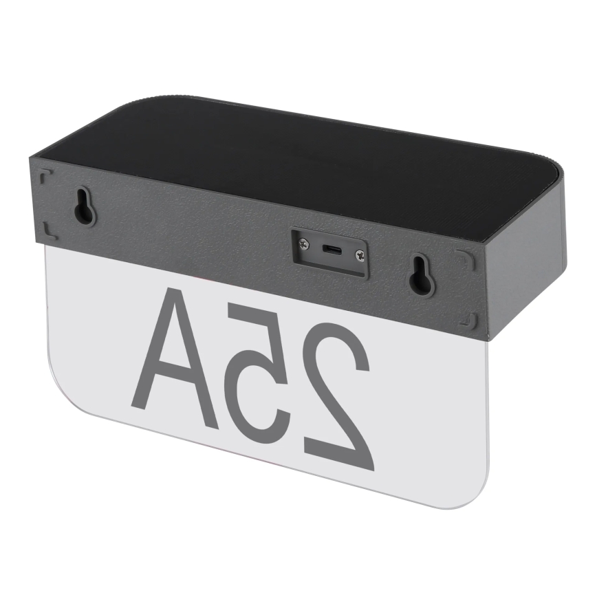 Globo - Ηλιακή LED πινακίδα αριθμού κατοικίας LED/6W/3,7V IP54 1800 mAh