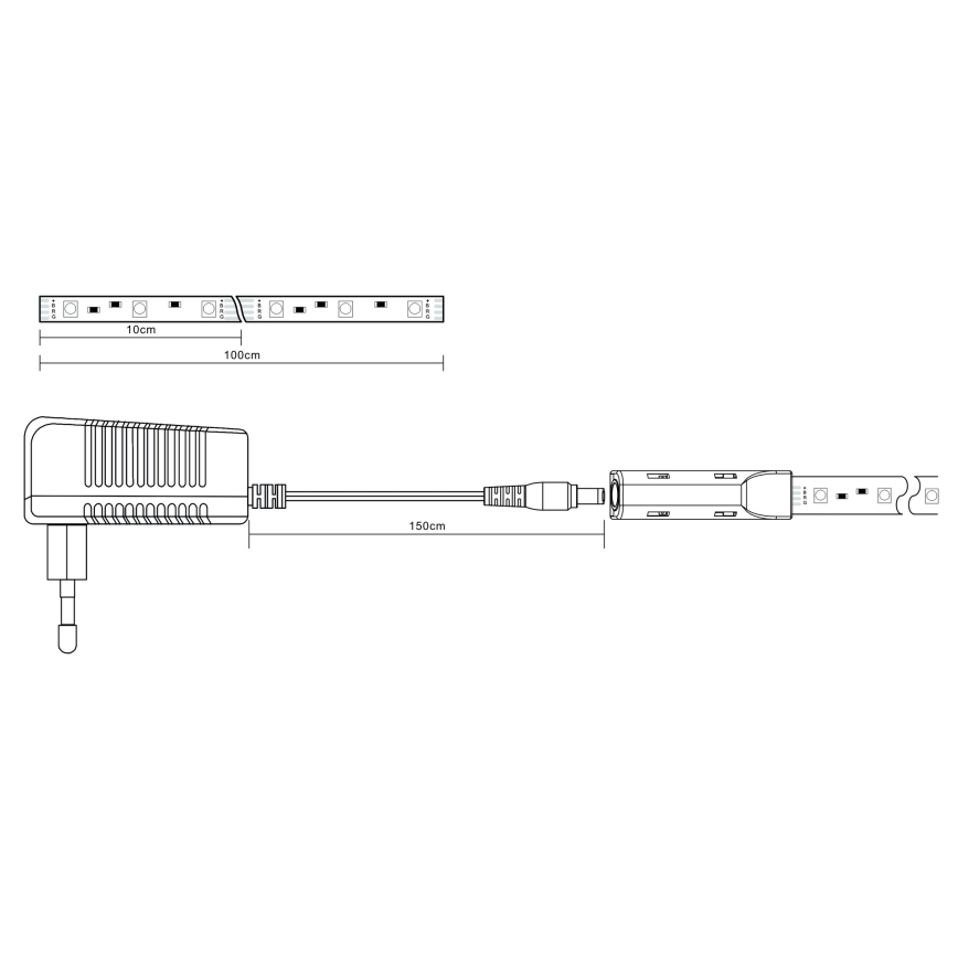 Globo - LED RGB Dimmable ταινία LED/6W/230V 1m + τηλεχειριστήριο