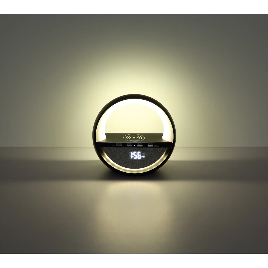 Globo - LED RGBW επαναφορτιζόμενη επιτραπέζια λάμπα με έλεγχο αφής, ενσωματωμένο ηχείο και ασύρματη φόρτιση QI LED/3,5W/5V 1800 mAh