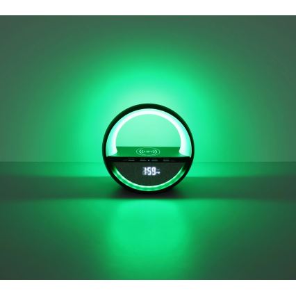 Globo - LED RGBW επαναφορτιζόμενη επιτραπέζια λάμπα με έλεγχο αφής, ενσωματωμένο ηχείο και ασύρματη φόρτιση QI LED/3,5W/5V 1800 mAh