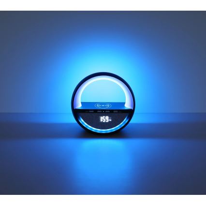 Globo - LED RGBW επαναφορτιζόμενη επιτραπέζια λάμπα με έλεγχο αφής, ενσωματωμένο ηχείο και ασύρματη φόρτιση QI LED/3,5W/5V 1800 mAh