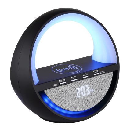 Globo - LED RGBW επαναφορτιζόμενη επιτραπέζια λάμπα με έλεγχο αφής, ενσωματωμένο ηχείο και ασύρματη φόρτιση QI LED/3,5W/5V 1800 mAh