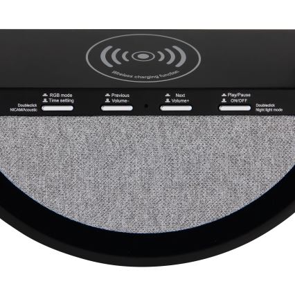 Globo - LED RGBW επαναφορτιζόμενη επιτραπέζια λάμπα με έλεγχο αφής, ενσωματωμένο ηχείο και ασύρματη φόρτιση QI LED/3,5W/5V 1800 mAh
