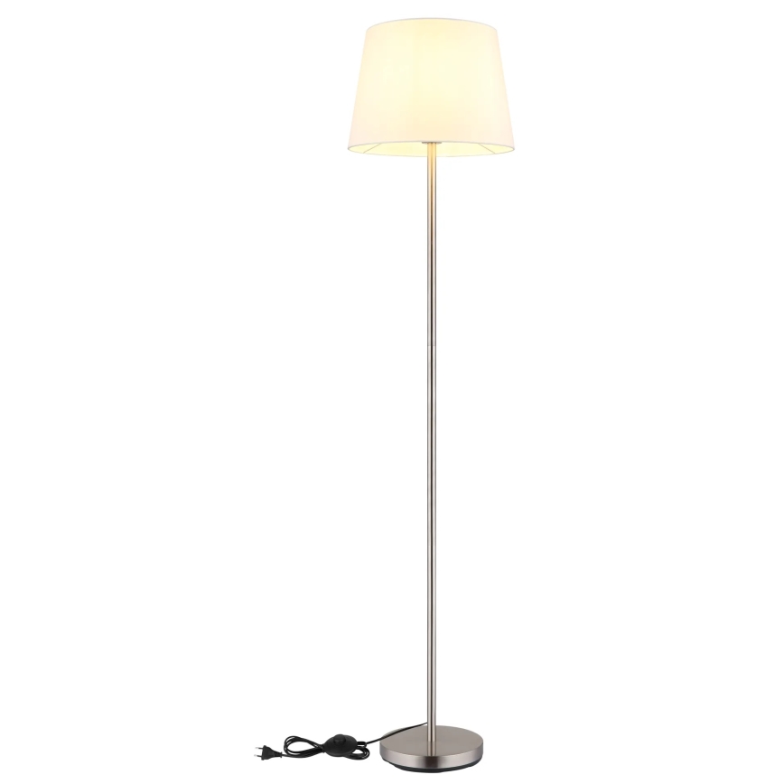 Globo - Επιδαπέδιο φωτιστικό 1xE27/40W/230V λευκό/ματ χρώμιο