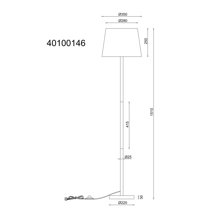 Globo - Επιδαπέδιο φωτιστικό 1xE27/40W/230V
