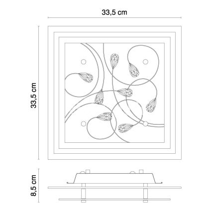 Globo - Φως οροφής 2xE27ILLU/40W/230V