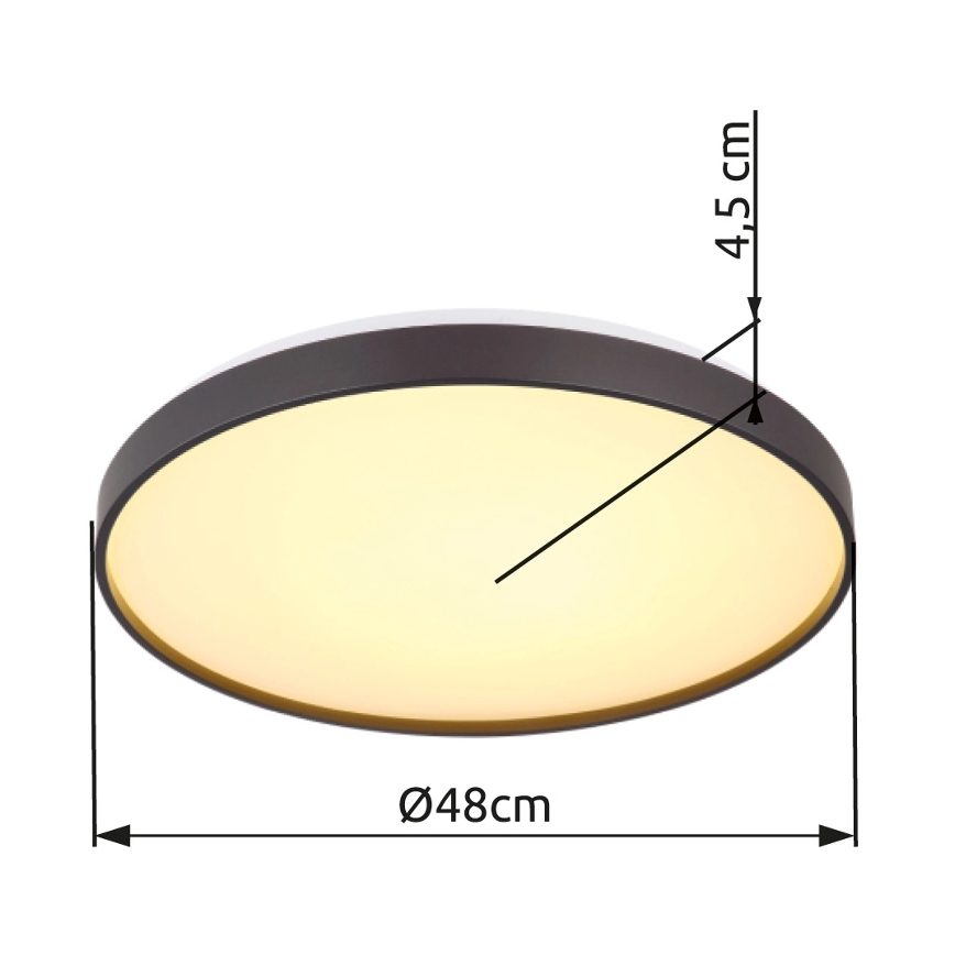 Globo - Φωτιστικό οροφής LED LED/24W/230V διάμετρος 48 cm ανθρακί