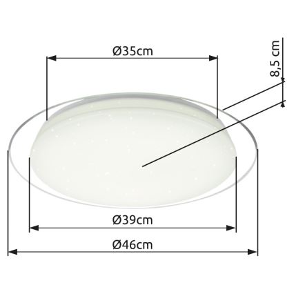 Globo - LED Dimmable φωτιστικό οροφής LED/30W/230V 3000-6500K + τηλεχειριστήριο